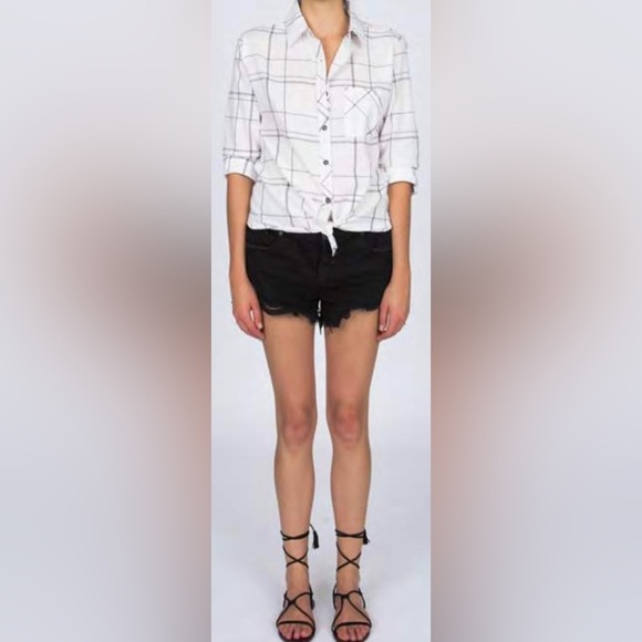 Anthropologie Ash and Ember Button Down Shirt Collared Paid Western Size Small - Picture 16 of 16